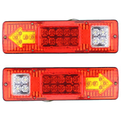 19 LED Red Amber White Integrated Trailer Tail Lights Bar 12V Turn Signal Running Lamp for Trailer UTV UTE RV ATV Box Truck Left and Right (2 Pack)