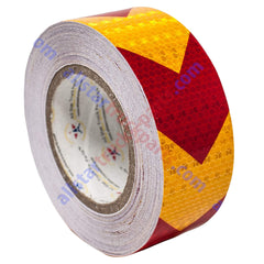 Yellow Red Arrow Reflective Tape, 2" Hazard Warning Tape Waterproof - High Intensity Reflector Conspicuity Safety Construction Strong Adhesive Crystal Lattice