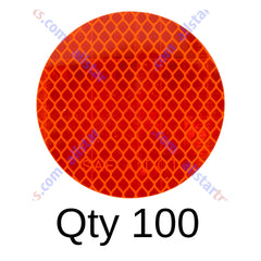 3" Inch Round DOT-SAE Amber/Red/White High Visibility Reflective Stick-On Prism Reflector | Strong Adhesive/Weatherproof | Trailer Camper RV Flatbed Fender Property Boat Marine