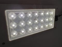 Universal Interior Light Rectangle 21 LED Reading Light Ceiling Dome Roof Car Truck Boat Surface Mount Housing- 8"x 3.3" Super Bright! White LED's