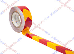 Yellow Red Arrow Reflective Tape, 2" Hazard Warning Tape Waterproof - High Intensity Reflector Conspicuity Safety Construction Strong Adhesive Crystal Lattice