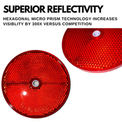 Class A 3-3/16" Round Reflector with Center Mounting Hole Trailers, Trucks, Automobiles, Mail Boxes, Boats, SUV's, RV's, Industrial Applications