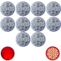 Amber/Red 2.5" Round Led Clearance Side Marker Lights Kit 13 LED Diodes Reflector Grommet Wire Pigtail Truck Utility Trailer RV UTV Tractor Flush Mount Waterproof 12V Sealed