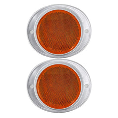 Amber/Red 3” Round Reflector with Aluminum Base Screw On 2 Holes for Trucks, Towing, Trailers, RVs and Buses