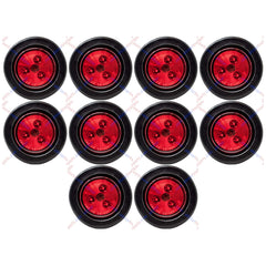 Red/Amber 2" Round Trailer 3 LED Clearance Side Marker Lights DOT FMVSS 108 SAE P2 Reflector Lens Grommet+Plug Flush-Mount Waterproof IP67 Marker Clearance Lights Trailer Truck