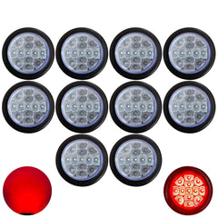 2.5" Round Red/Amber Led Clearance Side Marker Lights 13 LED Diodes Clear Lens ID Truck Utility Trailer RV UTE UTV Tractor Flush Mount Sleeper Waterproof 12V Sealed