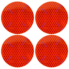 3" Inch Round DOT-SAE Amber/Red/White High Visibility Reflective Stick-On Prism Reflector | Strong Adhesive/Weatherproof | Trailer Camper RV Flatbed Fender Property Boat Marine
