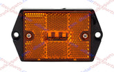 Square Red/Amber 3-LED Marker Light Reflectorized Lens Surface Mount, 2-4/5" Rectangular Truck Trailer Towing Led Light Side Reflector Reflex Accessories