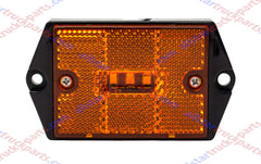 Square Red/Amber 3-LED Marker Light Reflectorized Lens Surface Mount, 2-4/5" Rectangular Truck Trailer Towing Led Light Side Reflector Reflex Accessories