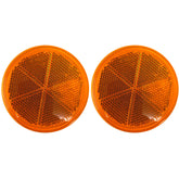 Class A 3" Round Reflector Strong Stick-on - RED/AMBER for Trailers, Trucks, Automobiles, Mail Boxes, Boats, SUV's, RV's, Industrial Applications