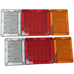 70 LED Truck Rectangle 3 Color Tail Light Bar Waterproof Turn Signal Brake Reverse Running Combination Combo Box Truck Boat Trailer Pickup RV Camper UTV Vans (2PCS) 12V 13" x 5"
