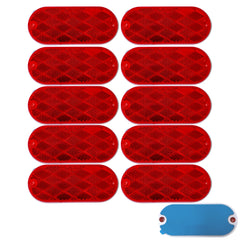 Oval Reflectors Red/Amber Self Adhesive Or Drill Mount Quick Mount SAE 13 DOT