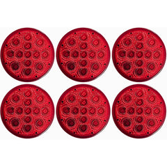 Amber/Red 2.5" Round Led Clearance Side Marker Lights Kit 13 LED Diodes Reflector Grommet Wire Pigtail Truck Utility Trailer RV UTV Tractor Flush Mount Waterproof 12V Sealed