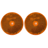 Class A 2" Round Reflector with Center Mounting Hole - Red/Amber/White for Trailers, Trucks, Automobiles, Mail Boxes, Boats, SUV's, RV's, Industrial Applications…