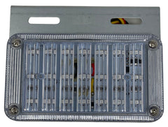 5.5" x 3" Rectangle 21 LED Red + Blue Strobe Light Metal Mounting Bracket DOT/SAE Approved Waterproof Anti-Shock Anti-Fog Towing Construction Safety Truck (2 PACK)