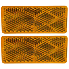 3-1/8" Rectangular Amber/Red Stick On Reflector - Trailers, Trucks, Automobiles, Mail Boxes, Boats, SUV's, RV's, Industrial Strong Adhesive DOT/SAE Approved