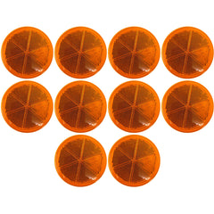 Class A 3" Round Reflector Strong Stick-on - RED/AMBER for Trailers, Trucks, Automobiles, Mail Boxes, Boats, SUV's, RV's, Industrial Applications