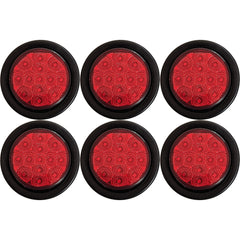 Amber/Red 2.5" Round Led Clearance Side Marker Lights Kit 13 LED Diodes Reflector Grommet Wire Pigtail Truck Utility Trailer RV UTV Tractor Flush Mount Waterproof 12V Sealed