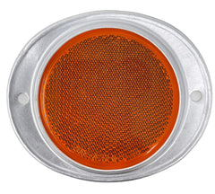 Amber/Red 3” Round Reflector with Aluminum Base Screw On 2 Holes for Trucks, Towing, Trailers, RVs and Buses