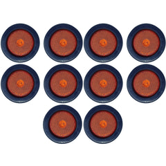 All Star Truck Parts 4x Red 2.5" Round 4 LED Side Marker Clearance Lights Grommet Flush Mount, IP67 Waterproof DOT SAE FMVSS 108