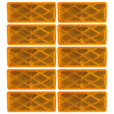 10x Red/White Class A 70mmx30mm (2.75"x1.18") Rectangular Reflector Strong Stick-on 10 Pack for Trailers Trucks Automobiles Mail Boxes Boats SUV RV Industrial Bike Driveway Safety