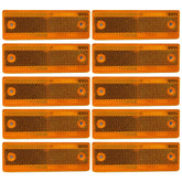 10x Red Amber White Class A 150mmx50mm (6"x2") Rectangular Reflector Screw Mount Trailers Trucks Automobiles Mail Box Boat SUV RV Industrial Driveway Safety Parking Visiblity