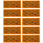 10x Red/Amber Class A 80mm x 35mm 3.14" x 1.4" Rectangular Reflector Strong Stick-on for Trailers Trucks Automobiles Mail Boxes Boats SUV's RV's Bike Industrial Applications