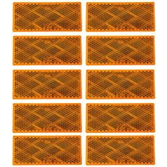 10x Red/Amber Class A 80mm x 35mm 3.14" x 1.4" Rectangular Reflector Strong Stick-on for Trailers Trucks Automobiles Mail Boxes Boats SUV's RV's Bike Industrial Applications