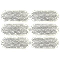 Oval Reflectors Red/Amber Self Adhesive Or Drill Mount Quick Mount SAE 13 DOT