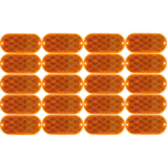 Oval Reflectors Red/Amber Self Adhesive Or Drill Mount Quick Mount SAE 13 DOT