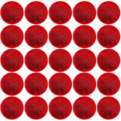 2" Inch Red/Amber Round Reflector Bike, Trailer, Truck, Boat, Mailbox, Construction, Equipment, RV, Camper with Super Strong Adhesive DOT/SAE Approved