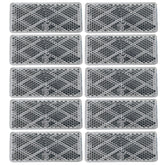 10x Red/White Class A 70mmx30mm (2.75"x1.18") Rectangular Reflector Strong Stick-on 10 Pack for Trailers Trucks Automobiles Mail Boxes Boats SUV RV Industrial Bike Driveway Safety