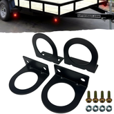 All Star Truck Parts 4 Pack 2"/2.5"/3.4" Round Marker Light Mounting Bracket L Shaped 3mm Black Powder Coated Steel Ultra Sturdy Versatile Mounting for 2"/2.5"/3.4" Round Trailer Marker Lights On Truck Trailer RV