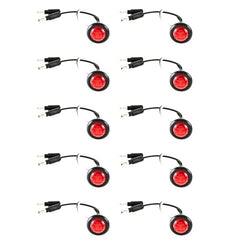 3/4" inch Amber/Red/White 3 LED Side Marker Clearance Light with Plug Black Ring Sealed Mini Round 3/4" Indicators Grill Lights Truck Trailer Car Bus Pickup Van Caravan Boat 12V