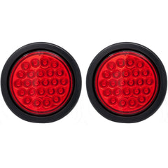 4" Round Amber LED Trailer Tail Light 24 LED Stop Turn Signal Brake Marker Running Lights w/ 3 Wire Pigtail Plug Trucks Trailer RV Boat Dump Truck Camper IP67 Waterproof DOT Certified 12V