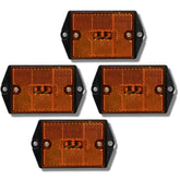 Square Red/Amber 3-LED Marker Light Reflectorized Lens Surface Mount, 2-4/5" Rectangular Truck Trailer Towing Led Light Side Reflector Reflex Accessories