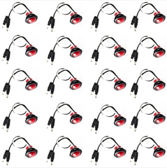 3/4" inch Amber/Red/White 3 LED Side Marker Clearance Light with Plug Black Ring Sealed Mini Round 3/4" Indicators Grill Lights Truck Trailer Car Bus Pickup Van Caravan Boat 12V