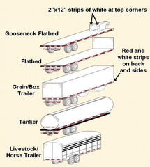 Conspicuity Tape DOT-C2 Approved Reflective Truck Trailer Red White