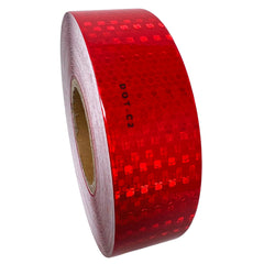 Red Reflective Tape DOT-C2 Conspicuity Tape - COMMERCIAL ROLL - Automobile Car Truck Boat Trailer Semi (Red)