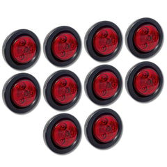 Red/Amber 2" Round Trailer 3 LED Clearance Side Marker Lights DOT FMVSS 108 SAE P2 Reflector Lens Grommet+Plug Flush-Mount Waterproof IP67 Marker Clearance Lights Trailer Truck