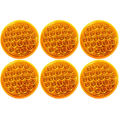 4" Round Amber LED Trailer Tail Light 24 LED Stop Turn Signal Brake Marker Running Lights w/ 3 Wire Pigtail Plug Trucks Trailer RV Boat Dump Truck Camper IP67 Waterproof DOT Certified 12V