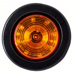 2.5" Red/Amber 12 Led Round Side Marker Clearance Lights Grommet Flush Mount, Sealed Truck Trailer with Reflex Lens, IP67 Waterproof- Super Bright DOT SAE P2 FMVSS 180