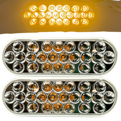 6" Oval LED Recessed Amber Strobe Light, 24 LED DOT/SAE Approved & Marked, Waterproof, Super Bright High Powered Strobe for Towing?