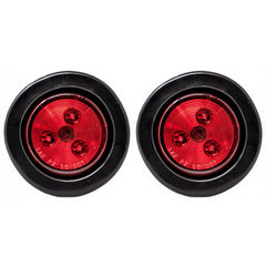 Red/Amber 2" Round Trailer 3 LED Clearance Side Marker Lights DOT FMVSS 108 SAE P2 Reflector Lens Grommet+Plug Flush-Mount Waterproof IP67 Marker Clearance Lights Trailer Truck
