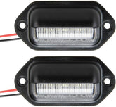 Trailer 6 LED License Plate Lights DOT FMVSS 108 SAE L Chrome/Black Surface Mount Waterproof 12V DC Courtesy Step License Plate Tag Light for UTV ATV Trailer Truck RV Boat 2.6"x1.3"