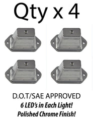 4"x2" Heavy Duty Surface-Mount 6 LED Trailer License Plate Lights DOT/SAE L FMVSS Certified IP67 Waterproof Rated Ultra-Durable License Tags Trailers RV Trucks Boat SUV Black Chrome Housing 12V