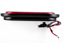 Red/White 6" Oval 24 LED Trailer Stop Turn Tail Reverse Backup Parking Brake Indicator Light Kit DOT Certified With Grommets & Plugs IP67 Waterproof Headache Rack Backrack