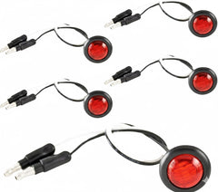 3/4" inch Amber/Red/White 3 LED Side Marker Clearance Light with Plug Black Ring Sealed Mini Round 3/4" Indicators Grill Lights Truck Trailer Car Bus Pickup Van Caravan Boat 12V