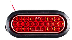 Red/White 6" Oval 24 LED Trailer Stop Turn Tail Reverse Backup Parking Brake Indicator Light Kit DOT Certified With Grommets & Plugs IP67 Waterproof Headache Rack Backrack