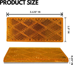 3-1/8" Rectangular Amber/Red Stick On Reflector - Trailers, Trucks, Automobiles, Mail Boxes, Boats, SUV's, RV's, Industrial Strong Adhesive DOT/SAE Approved